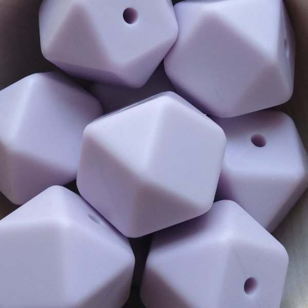 Silikonperle Hexagon Flieder