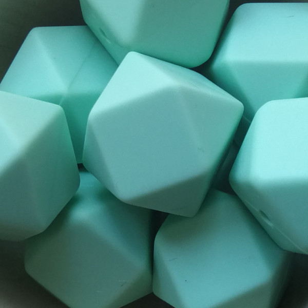 Silikonperle Hexagon Mint