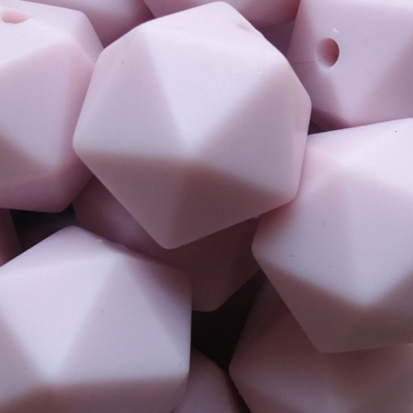 Silikonperle Ikosaeder Pastellrosa 14mm