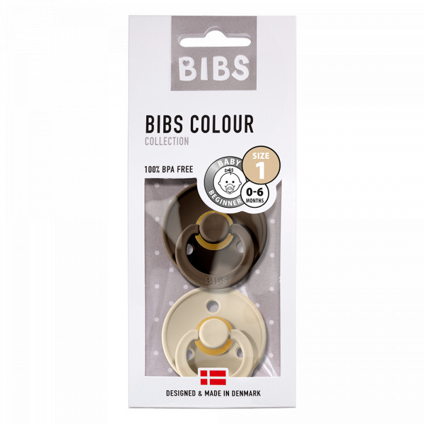 BIBS SCHNULLER - CHOCOLATE UND SAND - GRÖSSE 1