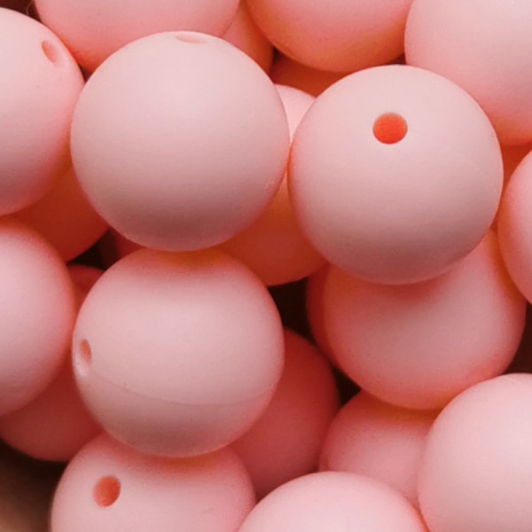 Silikonperle Rund Rosa 15mm