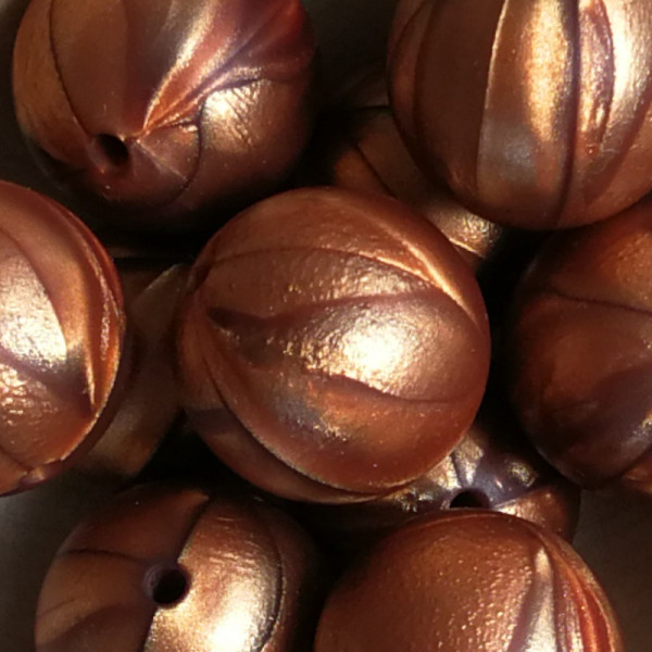 SILIKONPERLE RUND "BRONZE" 19MM