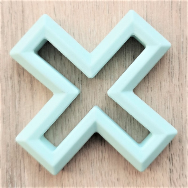 SILIKONANHÄNGER "KREUZ MINTBLAU"