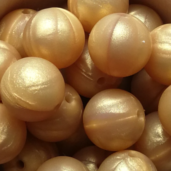 Silikonperle Rund Gold 15mm
