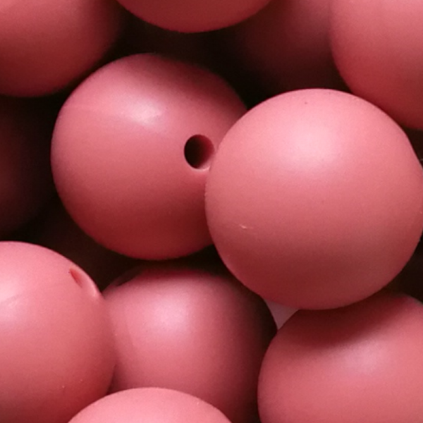 SILIKONPERLE RUND "MAROON" 15MM