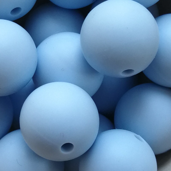 SILIKONPERLE RUND "HELLBLAU" 12MM