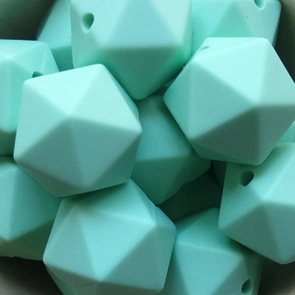 Silikonperle Ikosaeder Mint 14mm