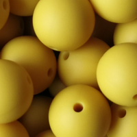SILIKONPERLE RUND "SENF" 15MM
