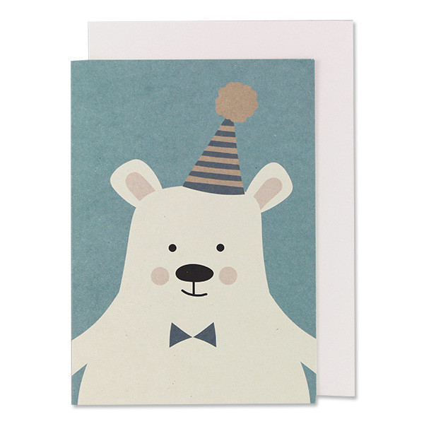 GLÜCKWUNSCHKARTE / KLAPPKARTE MIT EISBÄR ZUM GEBURTSTAG