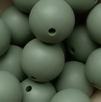 Silikonperle Rund "Graugrün" 15mm