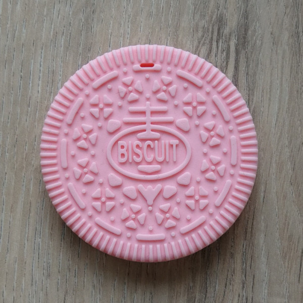 Silikonanhänger Keks Rosa