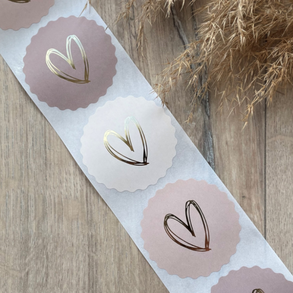 10x AUFKLEBER HERZ IM WELLENSCHNITT - GESCHENKAUFKLEBER