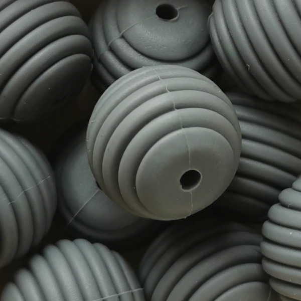RILLENPERLE "ANTHRAZIT" 15MM