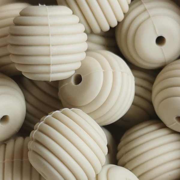 RILLENPERLE "BEIGE" 15MM