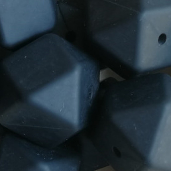 Silikonperle Hexagon Schwarz