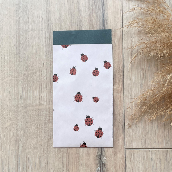 5x PAPIERTASCHE / GESCHENKTASCHE MINI "MARIENKÄFER"