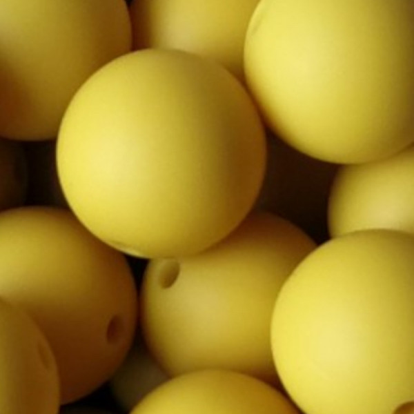 Silikonperle Rund Senf 19mm