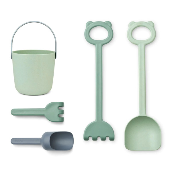 Liewood | Harper Sandspielzeug Eimer, Rechen, Spaten, Schaufel - Dusty mint multi mix