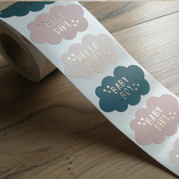 10x AUFKLEBER WOLKE - BABY - BOY - GIRL ZUR GEBURT / TAUFE