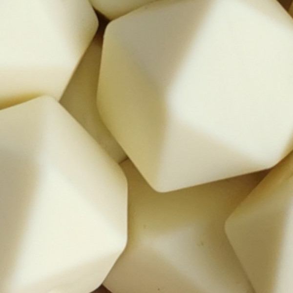 SILIKONPERLE HEXAGON "NAVAJO-WEISS" 17MM