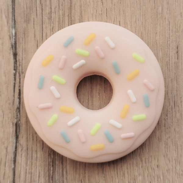 Silikonanhänger Donut Rosa