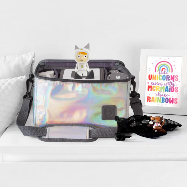 Fantifant Transporttasche für die Musikbox Toniebox / Tigerbox Regenbogensilber
