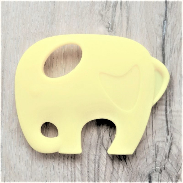 Silikonanhänger Elefant Gelb