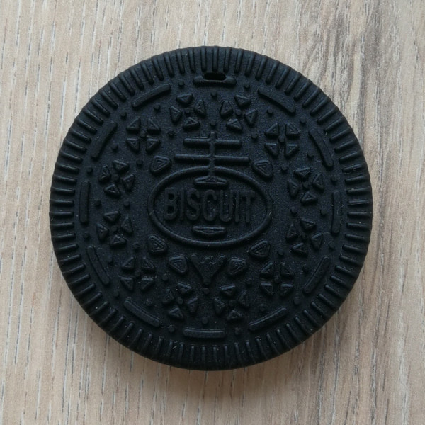 Silikonanhänger Keks Schwarz