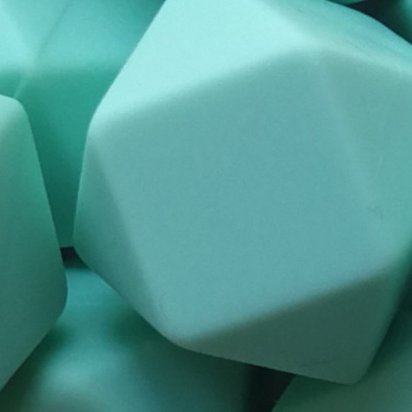 SILIKONPERLE HEXAGON "MINT" 17MM