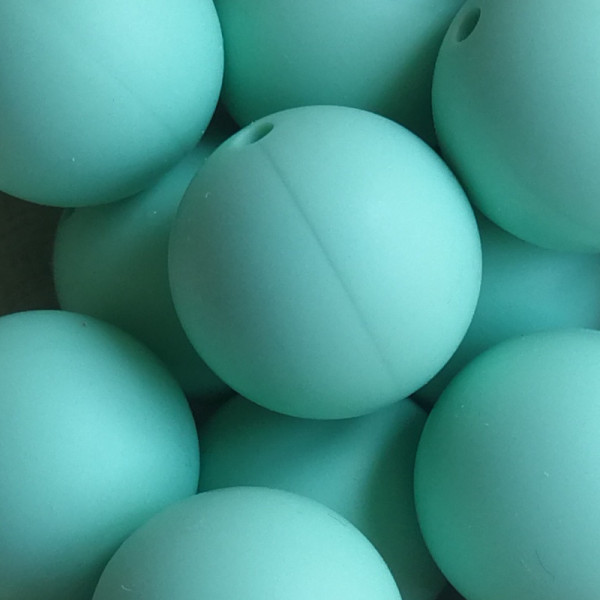 Silikonperle Rund Mint 19mm