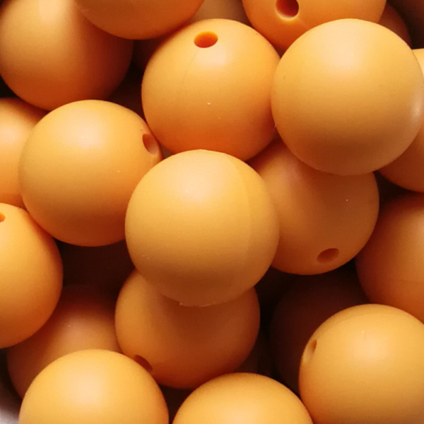 Silikonperle Rund Orange 15mm