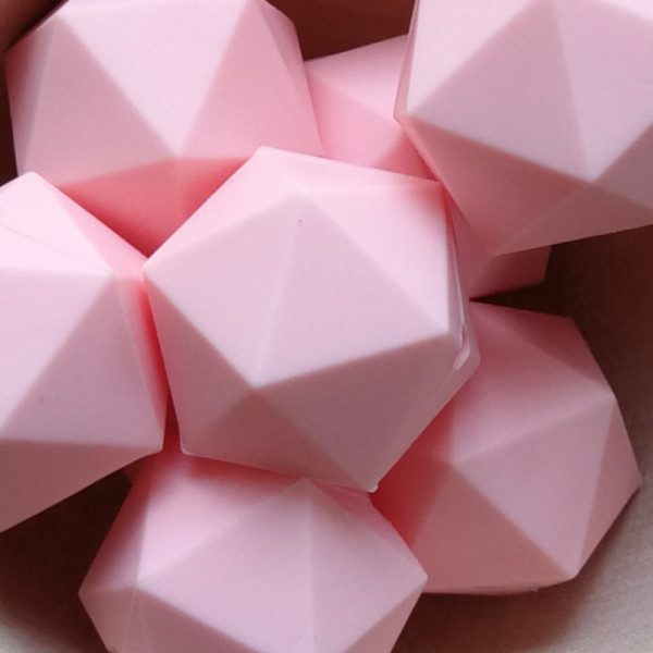 Silikonperle Ikosaeder Rosa
