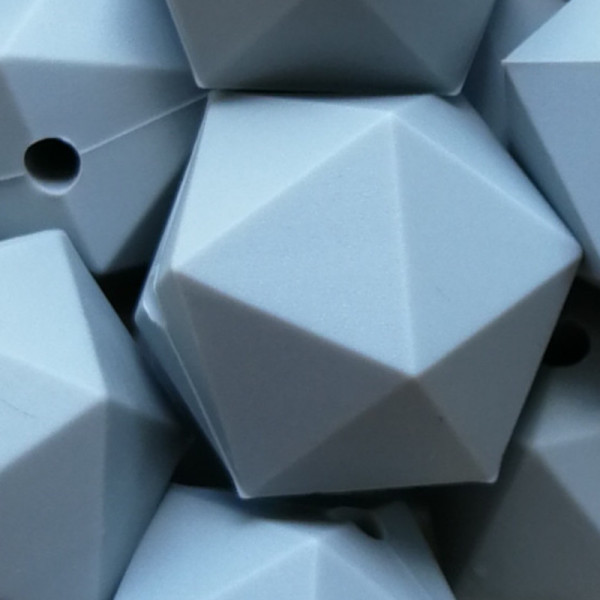 SILIKONPERLE IKOSAEDER "GRAU" 23MM