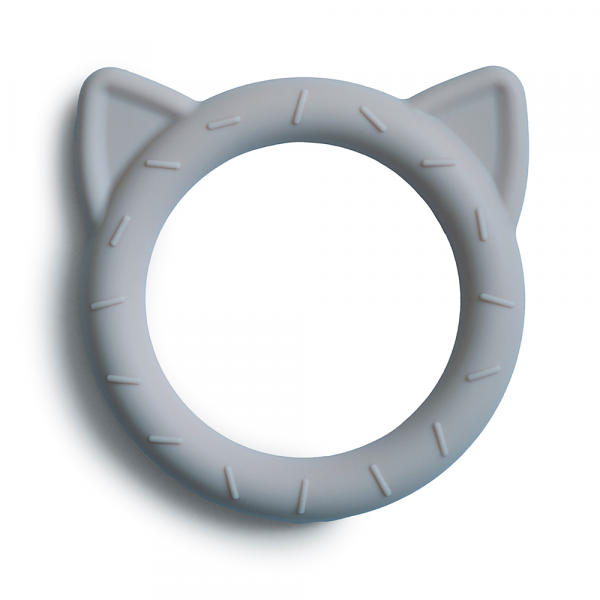 MUSHIE SILIKON BEISSRING / BEISSANHÄNGER "KATZE" STONE