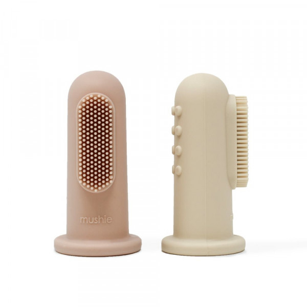 MUSHIE FINGER- ZAHNBÜRSTE / BABY ZAHNBÜRSTE - BLUSH / SAND