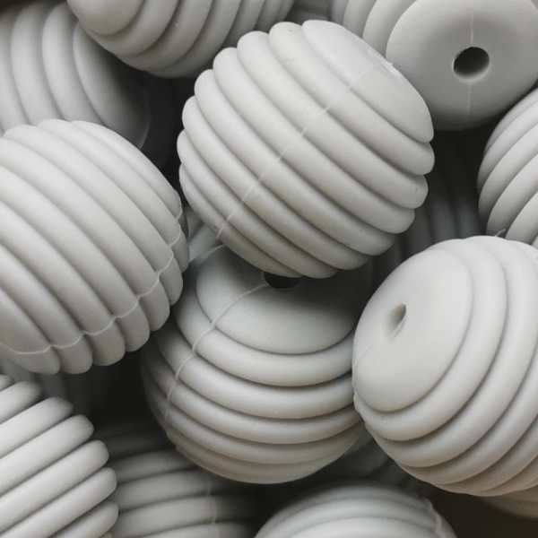 RILLENPERLE "GRAU" 15MM