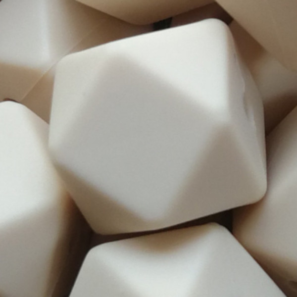 SILIKONPERLE HEXAGON "BEIGE" 17MM