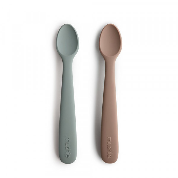 MUSHIE BESTECK-SET / BABYLÖFFEL - STONE / CLOUDY MAUVE