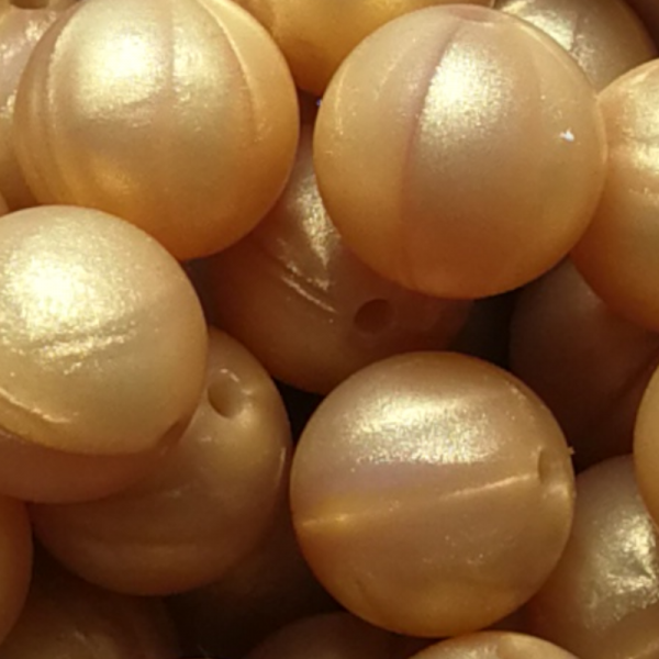 SILIKONPERLE RUND "GOLD" 15MM