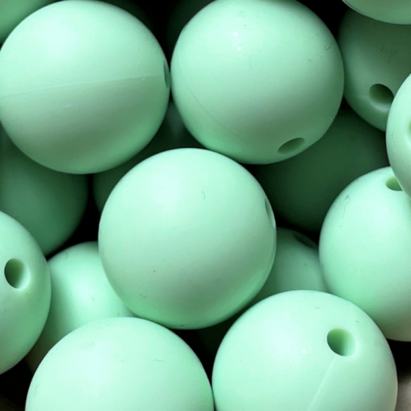 SILIKONPERLE RUND "MINTGRÜN" 15MM