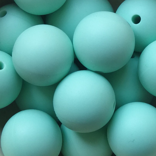 Silikonperle Rund Mint 15mm