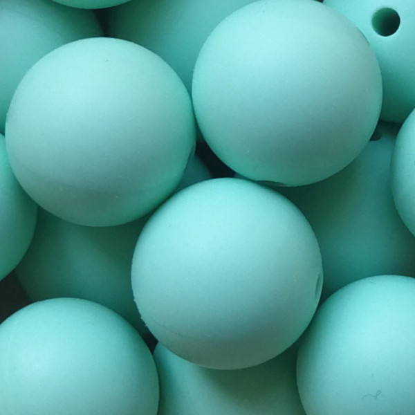 SILIKONPERLE RUND "MINT" 12MM