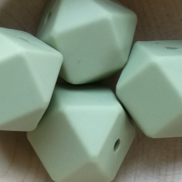 Silikonperle Hexagon Oliv