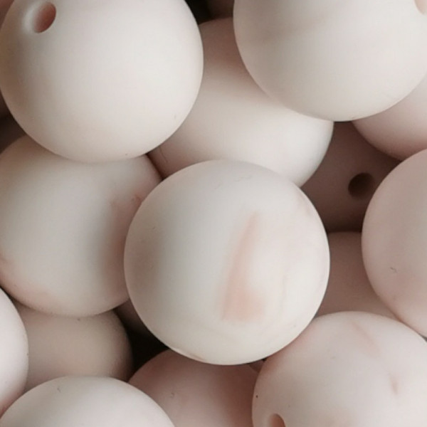 SILIKONPERLE RUND "MARMOR HELLROSA" 12MM