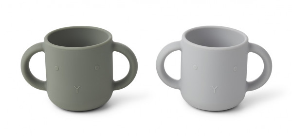 TRINKBECHER / BECHER SET "GENE" MIT HENKEL - FAUNE GREEN