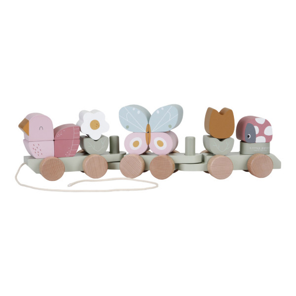 Little Dutch | Zug / Spielzug / Holzzug "Flowers & Butterflies"