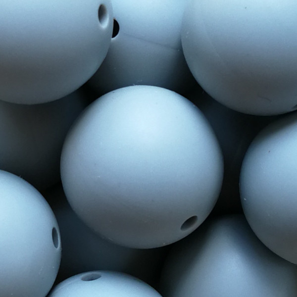 SILIKONPERLE RUND "GRAU" 12MM