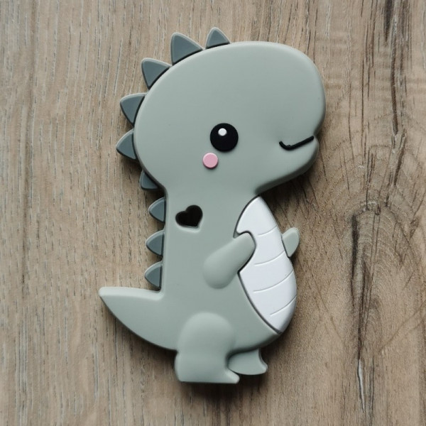 Silikonanhänger Dino Grau
