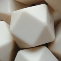 SILIKONPERLE HEXAGON "BEIGE" 17MM
