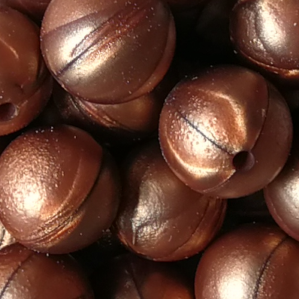 SILIKONPERLE RUND "BRONZE" 15MM